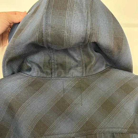 Dickies Blue and Black Plaid Men's hooded fleece lined Jacket - Picture 5 of 7